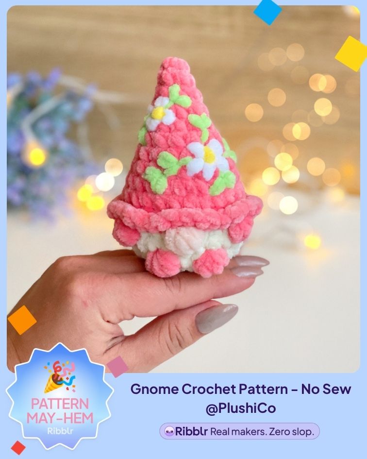 Gnome Crochet Pattern, No Sew amigurumi