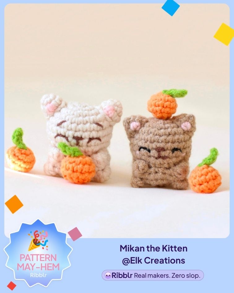 Mikan the Kitten: Low-Sew CNY Themed Crochet Pattern