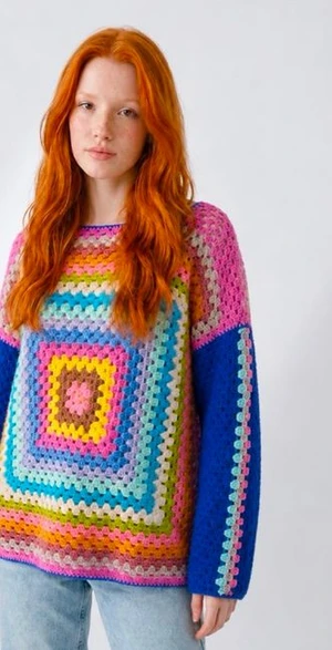 OVERSIZED GRANNY SQUARE CROCHET JUMPER