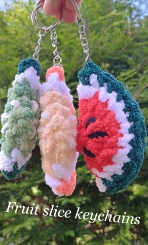 Fruit slice keychains