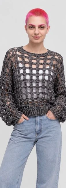 Brick Mesh Crochet Jumper