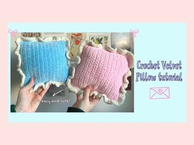 crochet velvet frilly pillow tutorial easy beginner friendly projects | thisfairymade