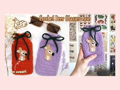 crochet deer pouch bag tutorialcute drawstring storage case| thisfairymade