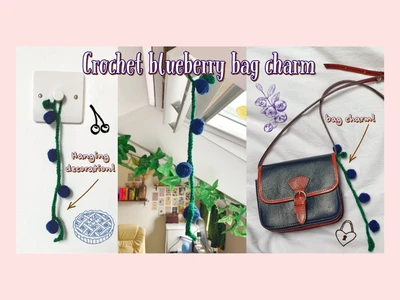 How to crochet a blueberry bag charm/hanging decoration1 hour cottagecore project | thisfairymade