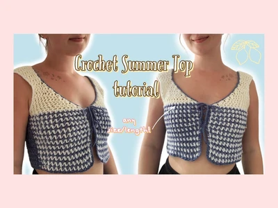 the prettiest crochet top for summercap sleeve tie-up top | cottagecore crochet | thisfairymade