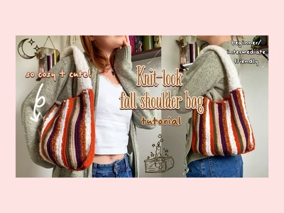 How to crochet a knit-look shoulder bag for fall cute autumn crochet ideas | thisfairymade