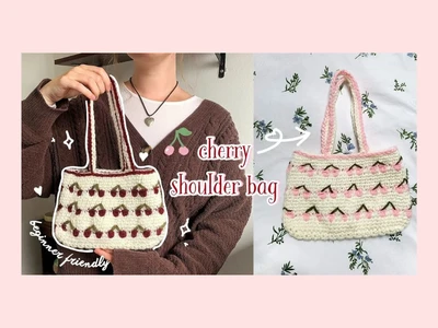 how to crochet a cherry bag for beginnerscoquette aesthetic | in-depth tutorial | thisfairymade