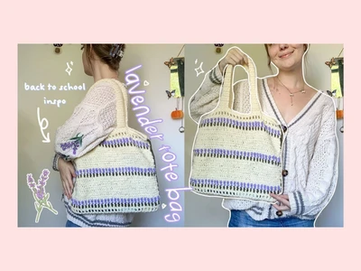 crochet lavender tote bag tutorial | back to school ideas | beginner friendly | thisfairymade