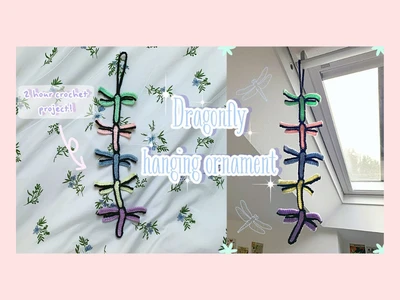 how to crochet a dragonfly hanging ornament/keychaineasy and fast crochet project | thisfairymade