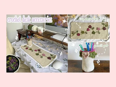 crochet ivy desk accessories | beginner friendly tutorial | thisfairymade
