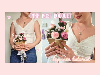 crochet flower bouquet tutorial: roses, daisies & berries beginner friendly | thisfairymade