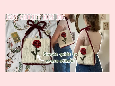 how to crochet a cute rose shoulder bagbeginner guide to cross-stitch on crochet | thisfairymade