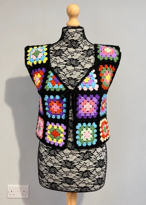 Granny Square Waistcoat Crochet Pattern