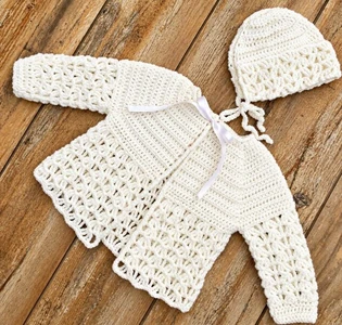 Baby Cardigan and Bonnet Crochet Pattern