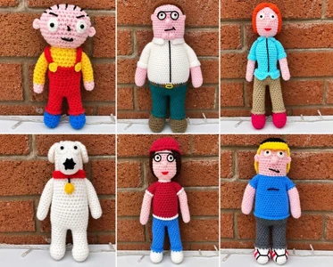 6 Family Guy Inspired  Crochet Patterns - Unofficial