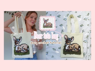 easy deer tote bag crochet tutorialbeginner friendly tapestry guide (cross-stitch) | thisfairymade