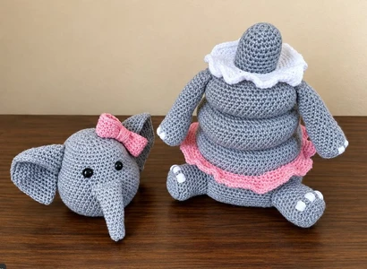 Elephant Ring Stacking Toy Crochet Pattern