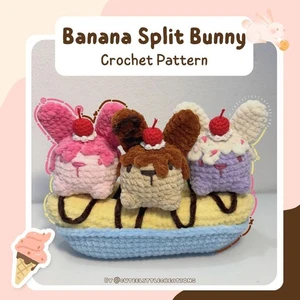 Banana Split Bunny PDF Crochet Pattern