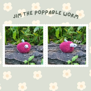 Jim the poppable worm in a apple (No-sew)