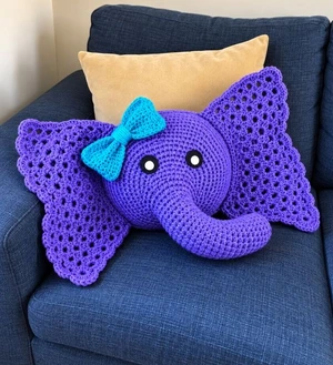 Jumbo Elephant Pillow Crochet Pattern
