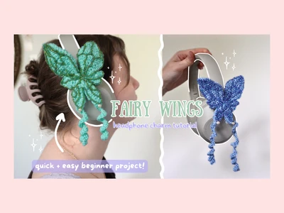 How to crochet a fairy wing charm for your headphonesbeginner friendly tutorial | thisfairymade