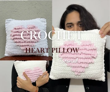 How to crochet Heart Pillow | Valentines Crochet idea | Crochet heart pillow tutorial.