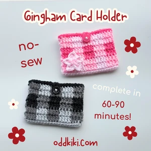 Gingham Card Holder, Pouch, Wallet, Purse - No-Sew Crochet Pattern