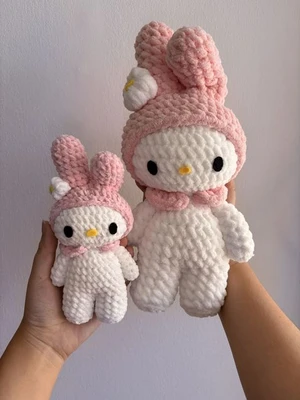 White Rabbit with Pink Hoodie
