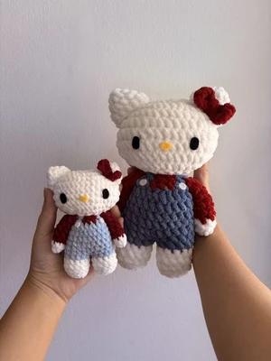 White Cat with Overalls