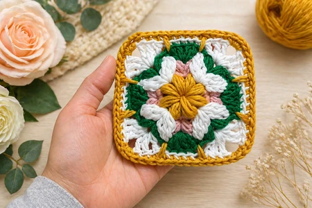 Turn Your Yarn Leftovers Into This Aesthetic Crochet Square