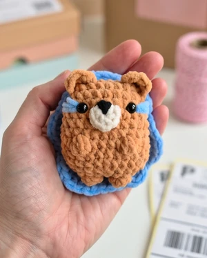 Crying Bear in Puddle of Tears - Amigurumi Crochet Pattern