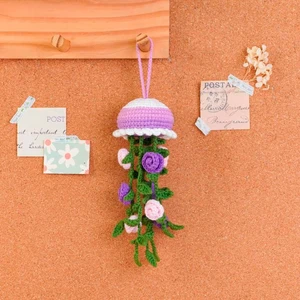 Rose Flowers Jellyfish Car Hanging Crochet Pattern