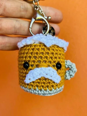 Crochet Beer Mug Keychain
