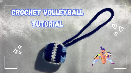 Crochet Volleyball Tutorial! Car Charm ~ Keychain