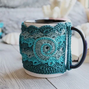 click to see Sunlit Depths Mug Cozy Crochet Pattern