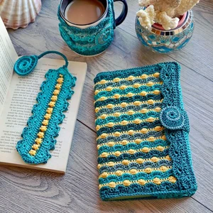 Sunlit Depths Reader Set Crochet Patterns Bundle - Book Cover, Mug Wrap, Bookmark