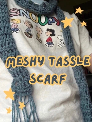 Meshy tassle scarf