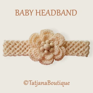 Crochet Pattern Baby Headband, Baby Girl Shower Gift, PDF #185