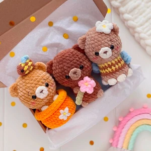 Honey story: three bears amigurumi crochet pattern