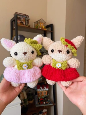 2 in 1 Fox Crochet Pattern: Strawberry Dress and Hat