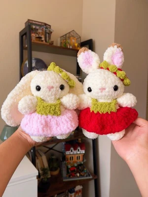 2 in 1 Bunny Crochet Pattern: Strawberry Dress and Hat