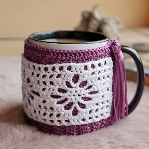 Lace and Tassels Mug Wrap Crochet Pattern