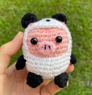 Pig-da (Pig in a Panda Onesie)