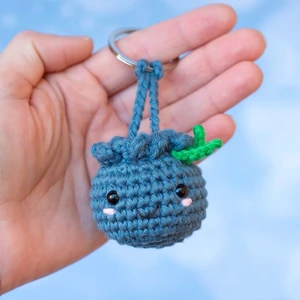 Blueberry keychain crochet patern