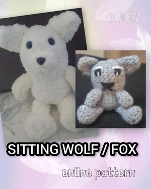Sitting Wolf / Fox crochet pattern
