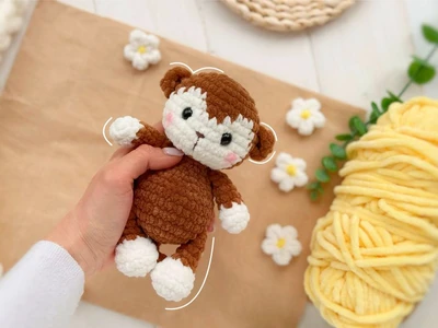 Plushie monkey crochet pattern amigurumi