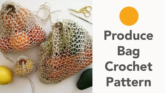 Free Produce Bag Crochet Pattern | V for Veggies Pattern