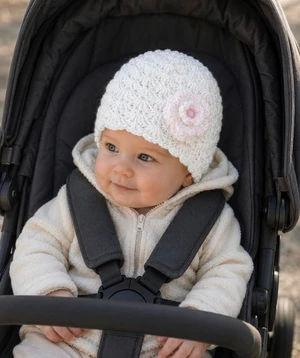 Shell and Petal Baby Hat Crochet Pattern