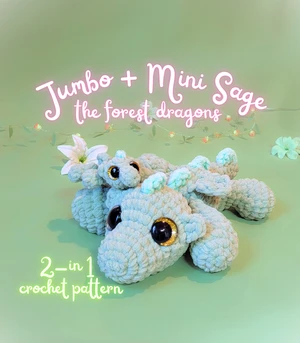 Jumbo + Mini Sage the forest dragons (nosew)