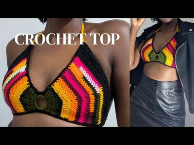 From SCRAP Yarn to a COLORFUL Crochet Brallette TOP